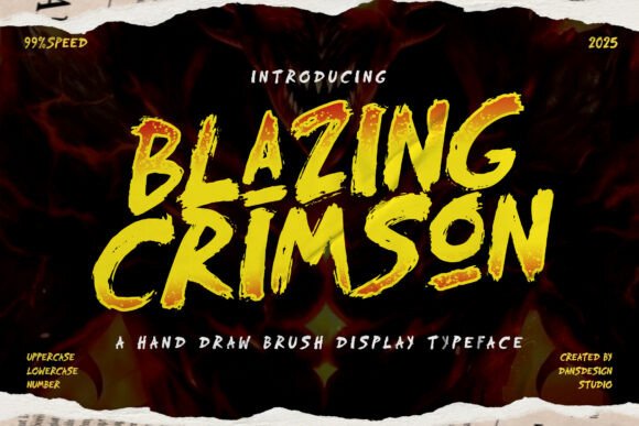 Blazing Crimson: A Bold Brush Font for High-Impact Design