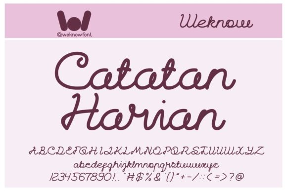 Catatan Harian: A Delicate Script Font for Creative Design