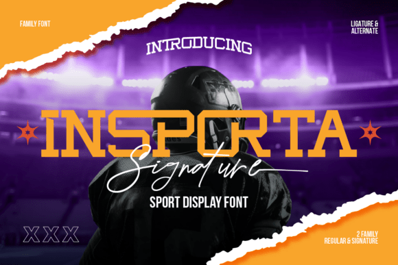 Insporta Signature: A Bold Font Duo for Sports Design